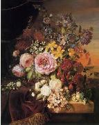 unknow artist, Floral, beautiful classical still life of flowers 04